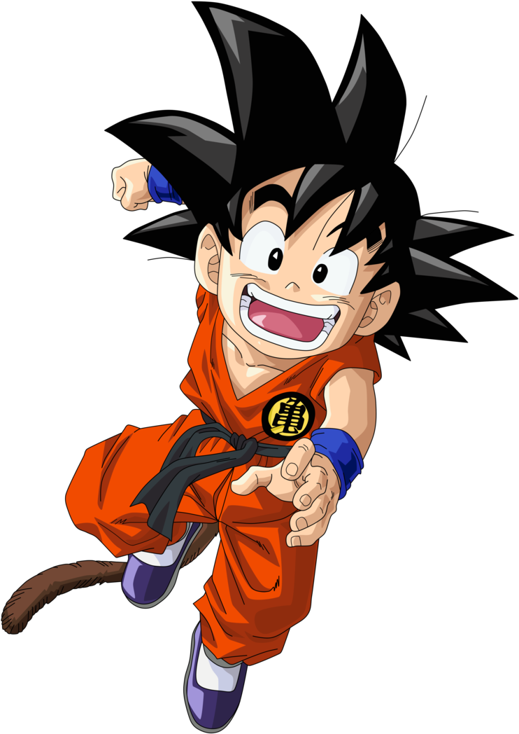 Excited Young Goku Illustration PNG