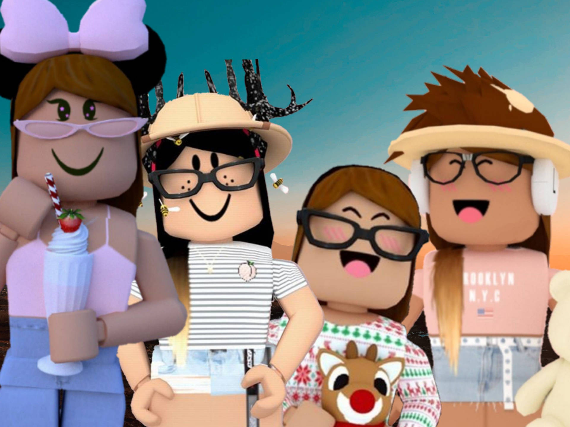 Exciting Bff Hangout In Roblox World Wallpaper