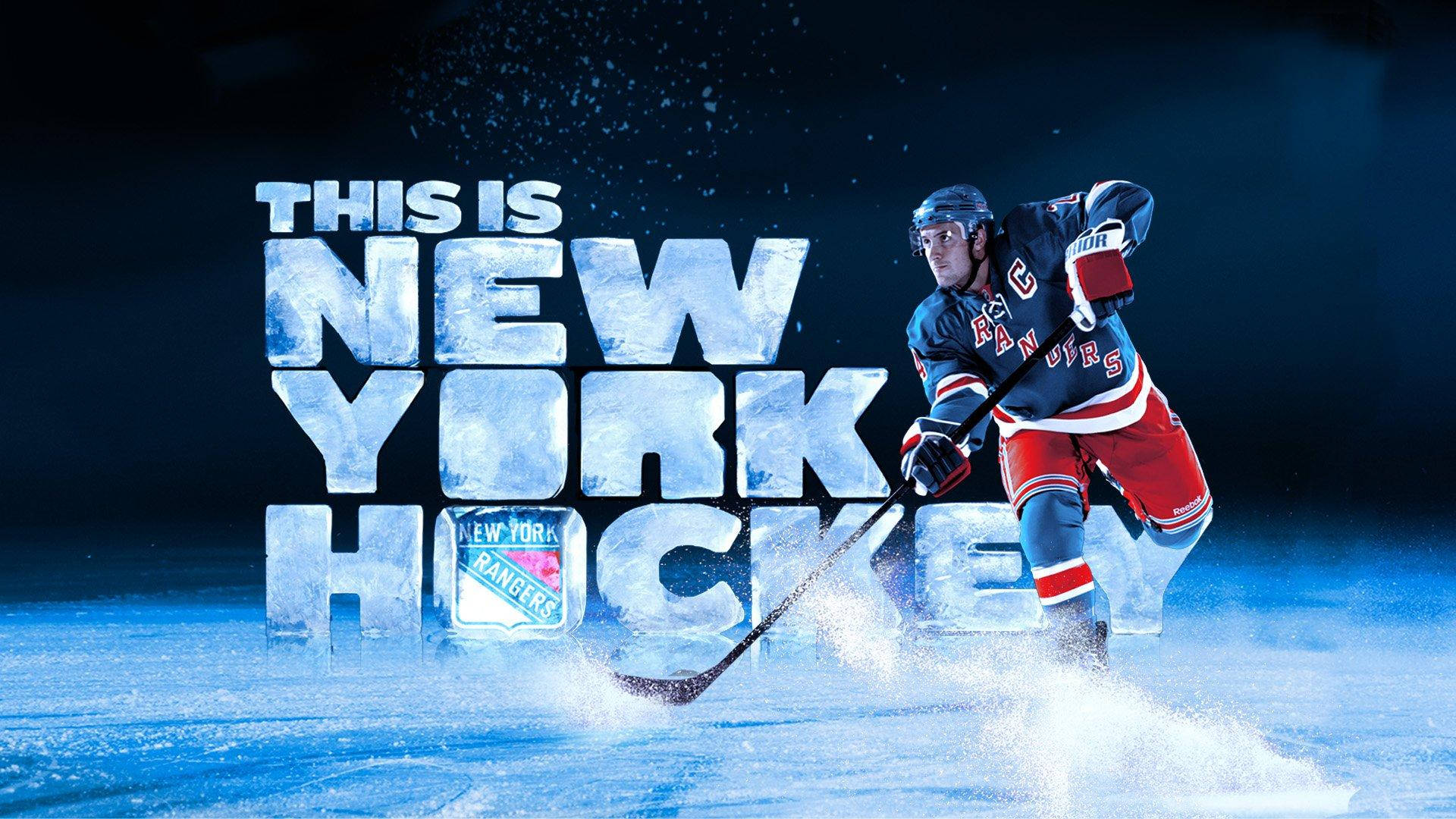 Exciting Ice Hockey Action With The New York Rangers Wallpaper