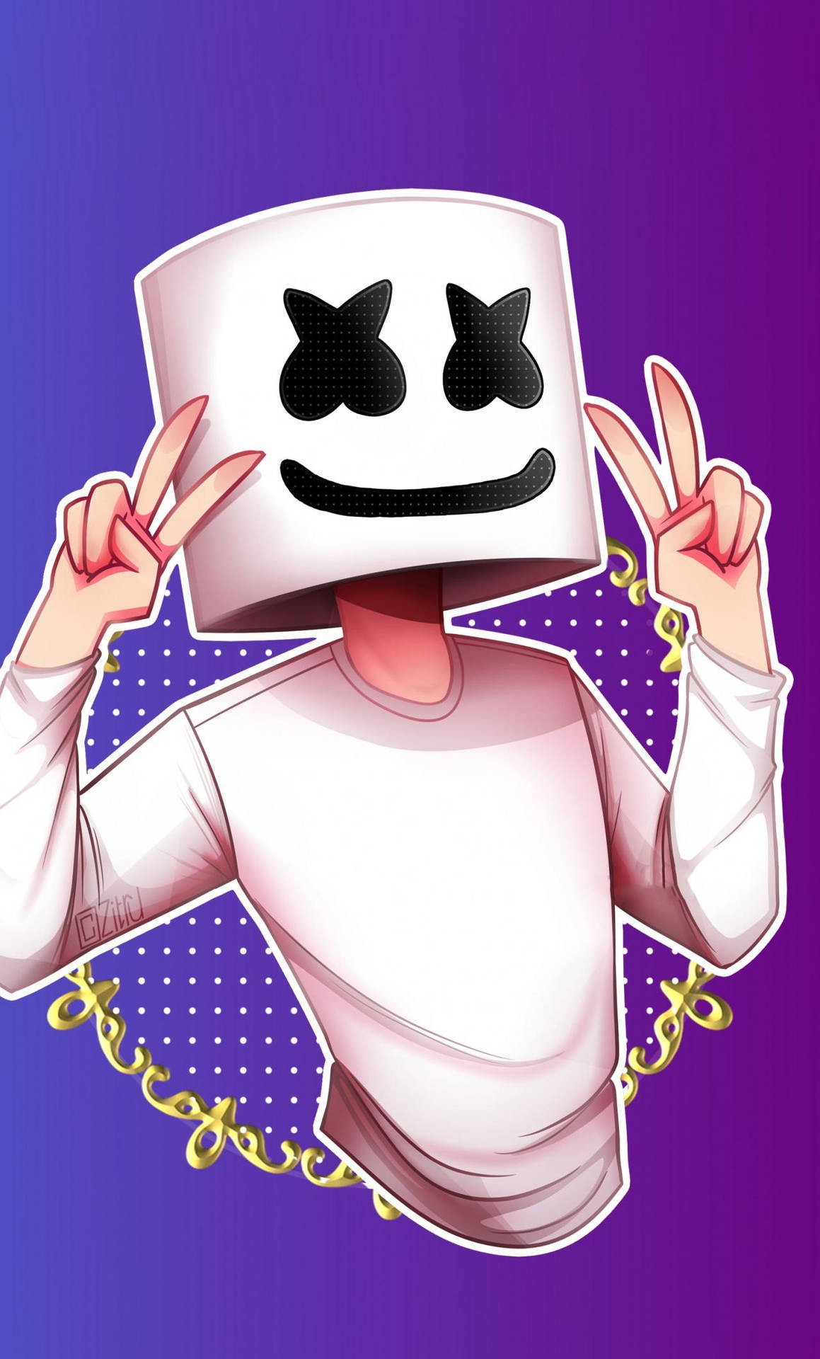 Exciting Marshmello Themed Iphone Wallpaper Wallpaper