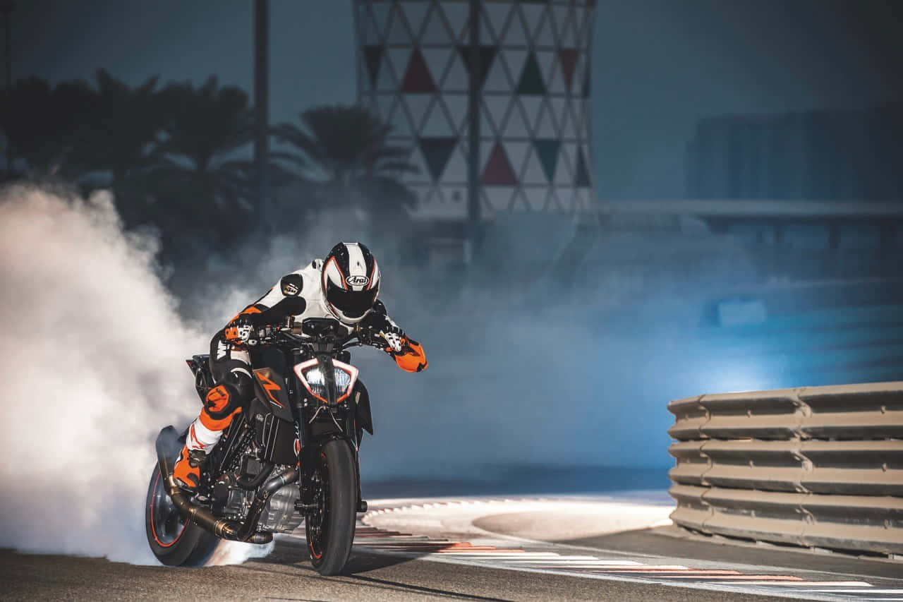 Exciting Ride: Ktm Duke In High Performance Wallpaper