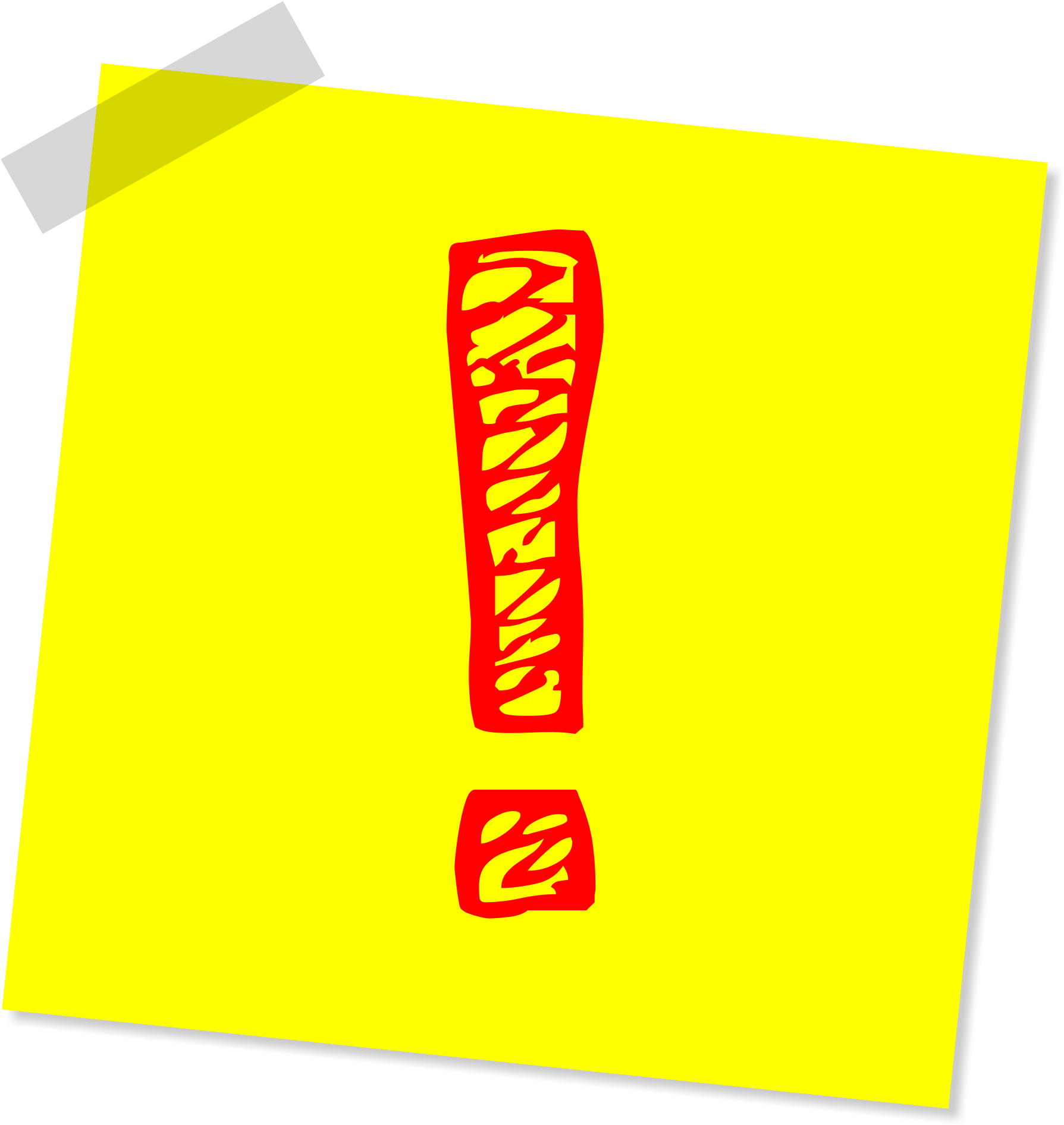 Exclamation Mark Sticky Note PNG