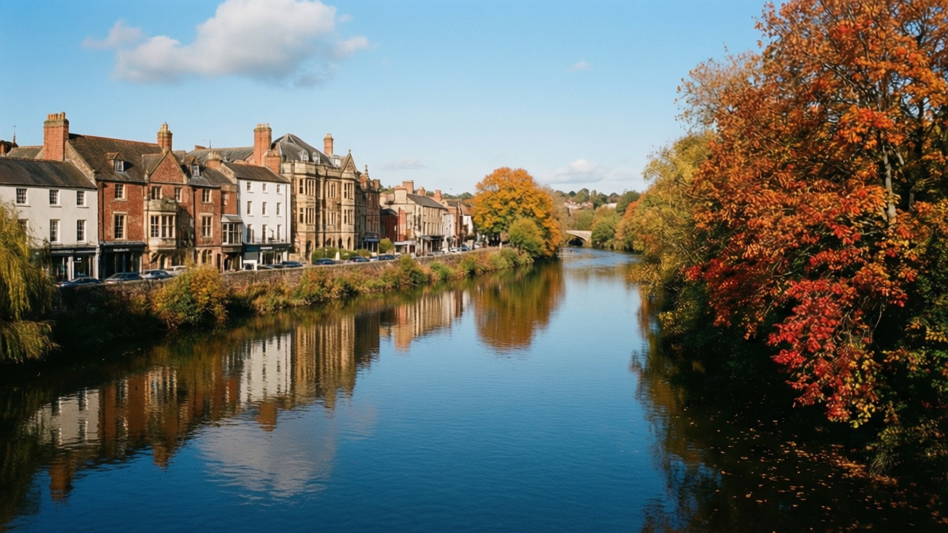 Exe River Reflection Wallpaper