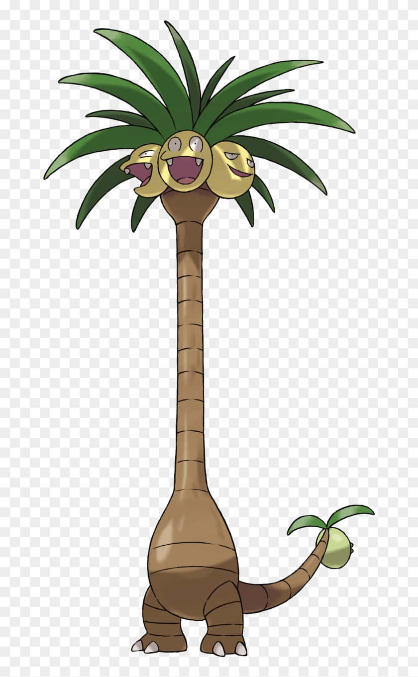 Exeggutor Against Checkered PNG Background Wallpaper