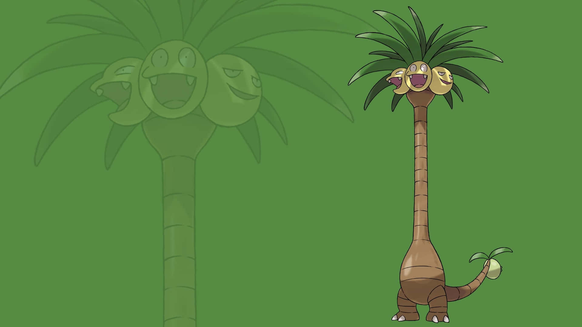 Exeggutor In Green Background With Silhouette Picture