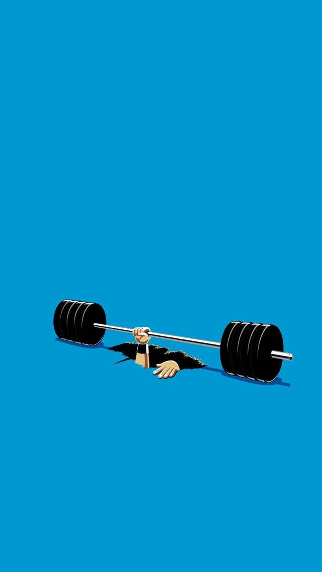 Exercise With Dumbbells Blue Wallpaper