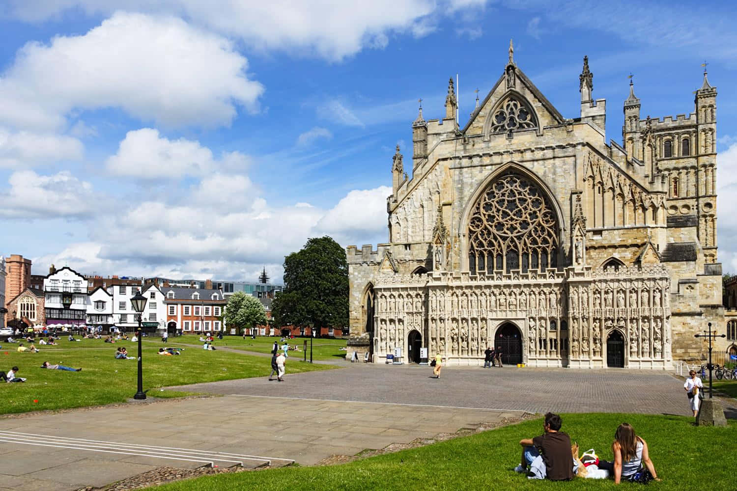 Exeter Cathedral Sunny Day Wallpaper