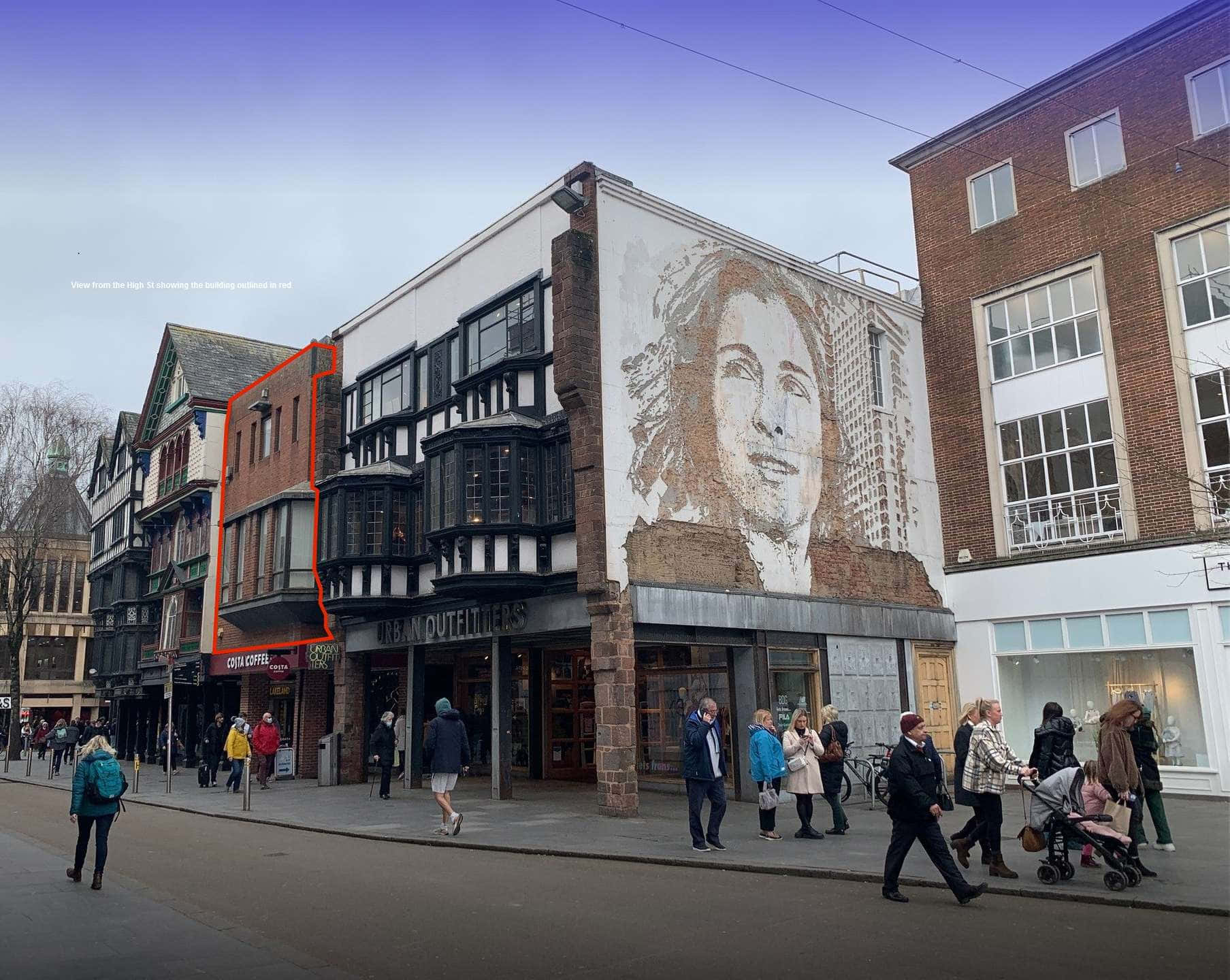 Muralkunst På Exeter High Street Bakgrunnsbildet