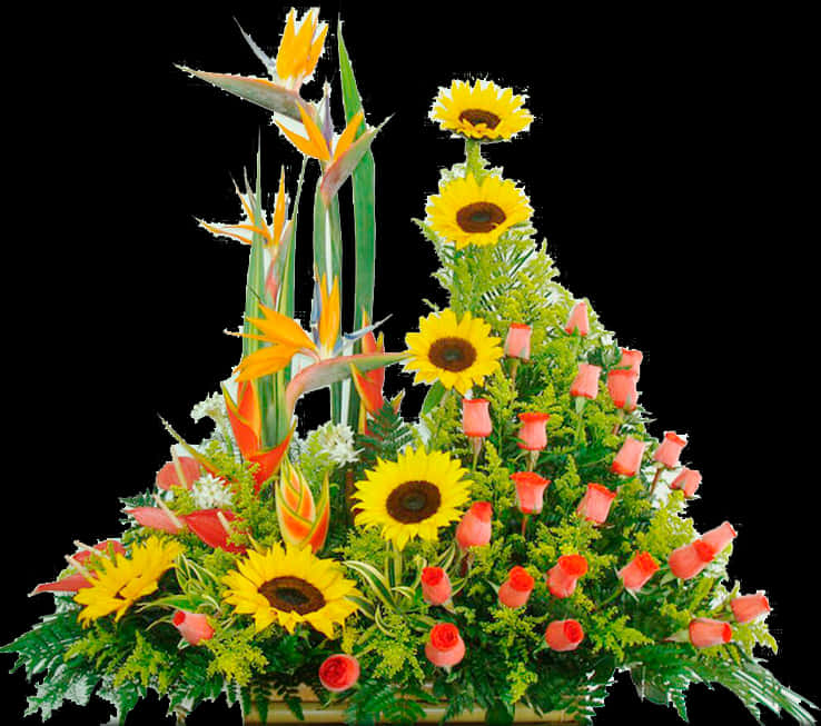Exotic Floral Arrangement PNG