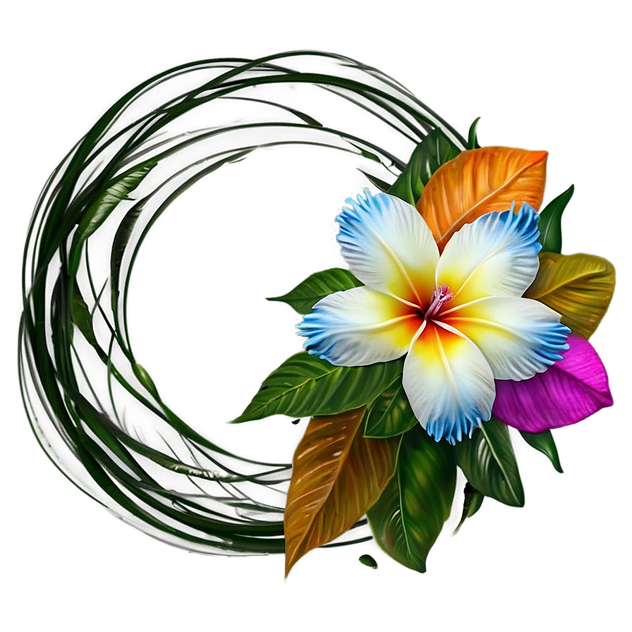 Exotic Flower Circle Png 06252024 PNG
