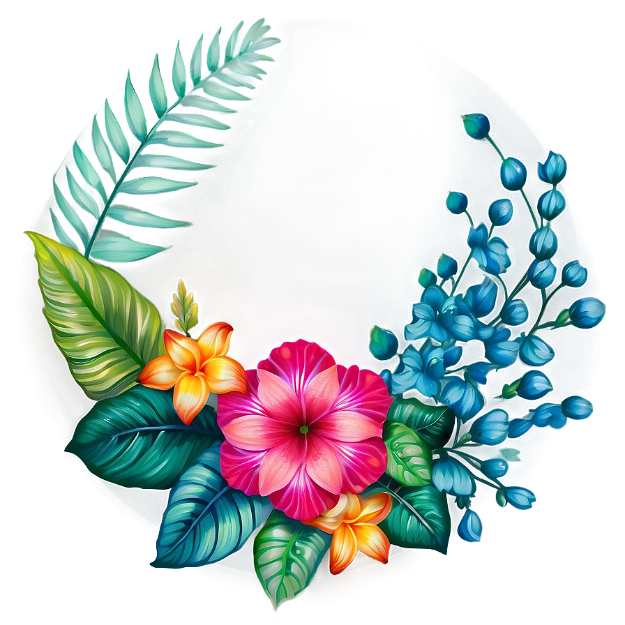 Exotic Flower Circle Png Fkb10 PNG
