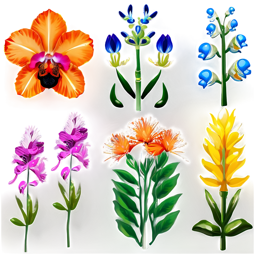 Exotic Flowers Collection Png 04292024 PNG