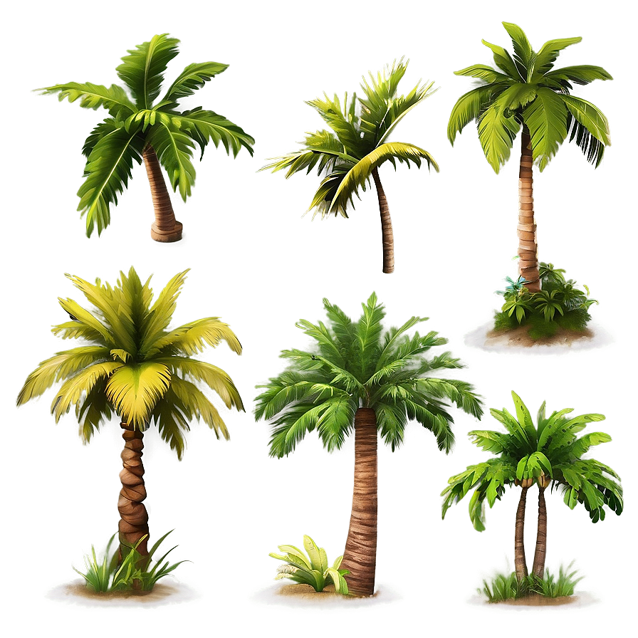 Exotic Island Palms Png 06112024 PNG