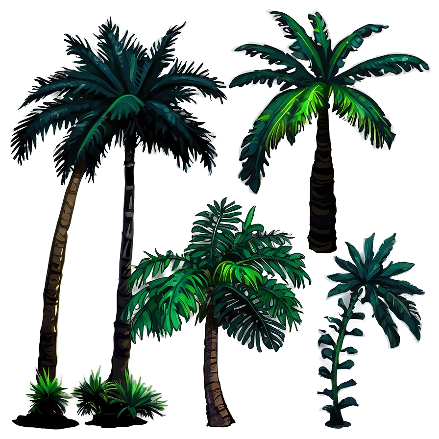 Exotic Island Palms Png Nqo71 PNG