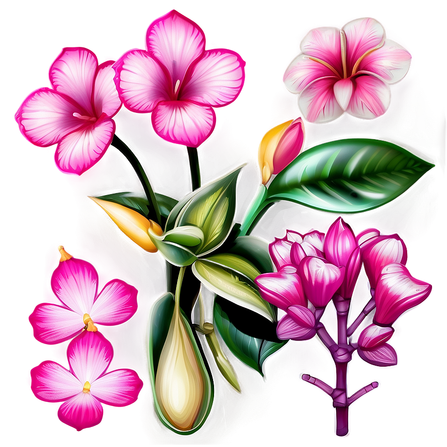 Exotic Pink Flowers Png Otd PNG