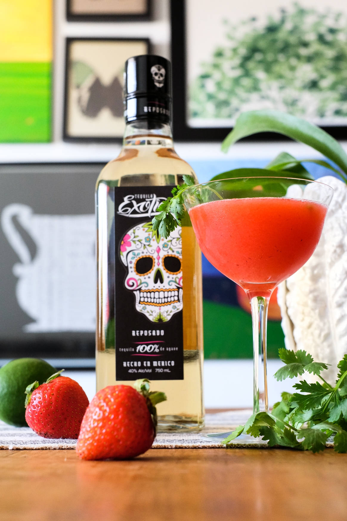 Exotico Tequila With Strawberries Wallpaper