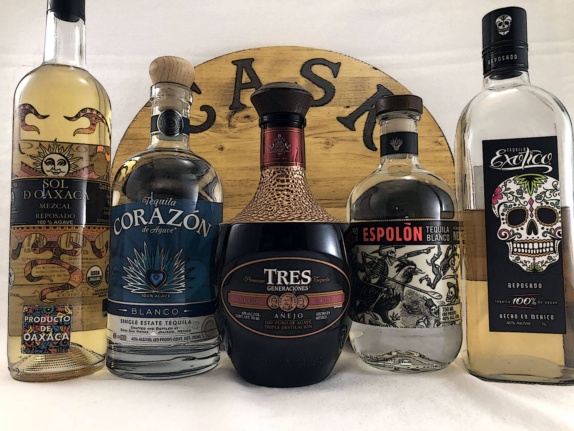 Exotico With Different Tequila Brands Wallpaper