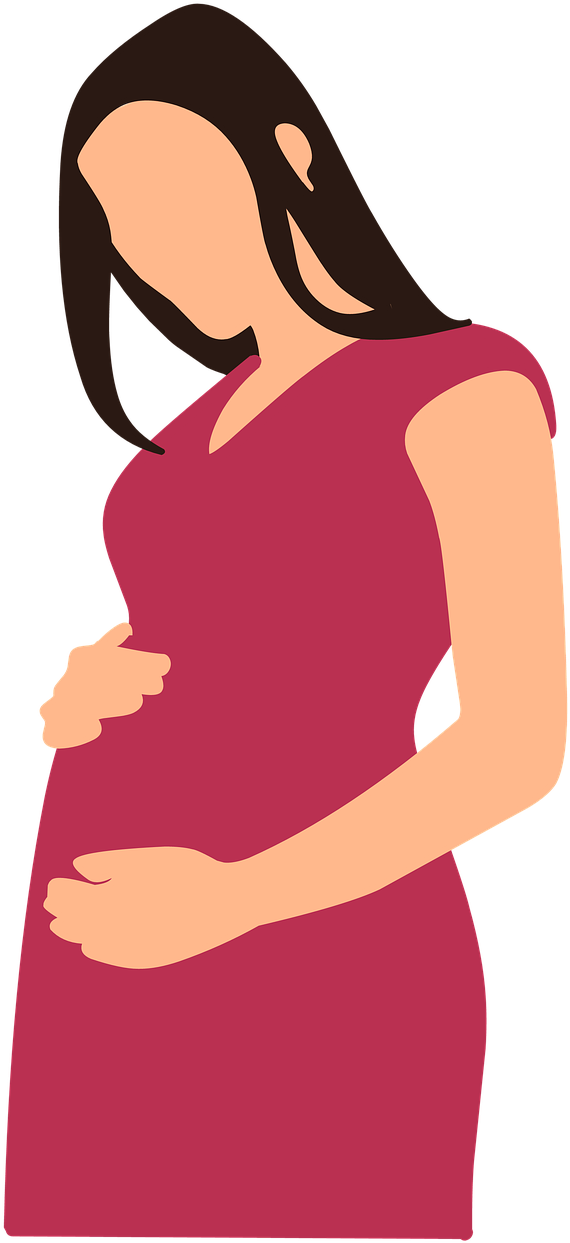 Expectant Mother Profile Illustration PNG
