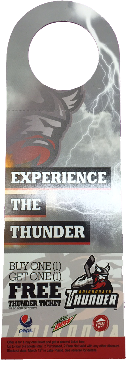 Experience The Thunder Promotional Door Hanger PNG