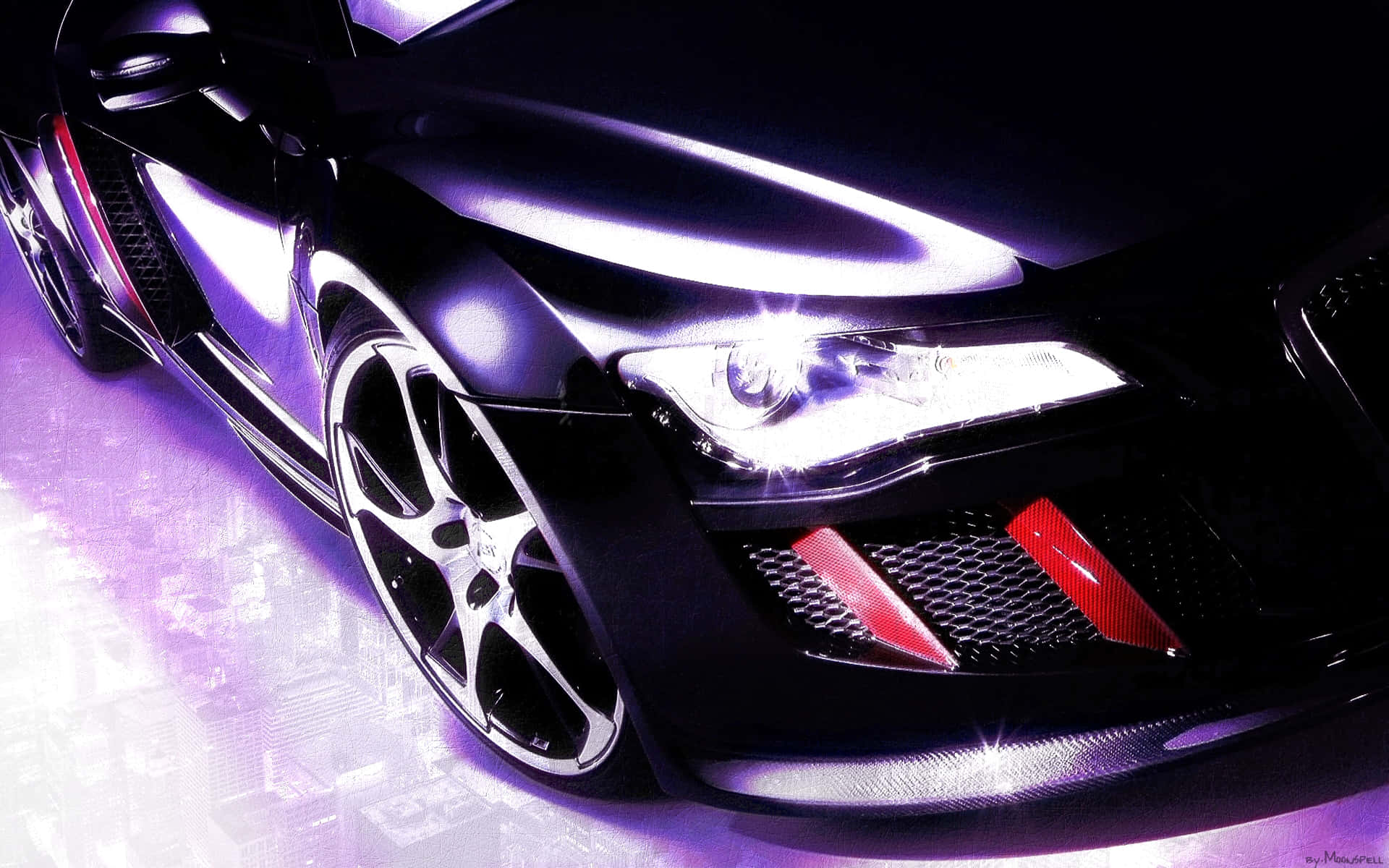 Expert Car Detailing Shining Headlights Wallpaper