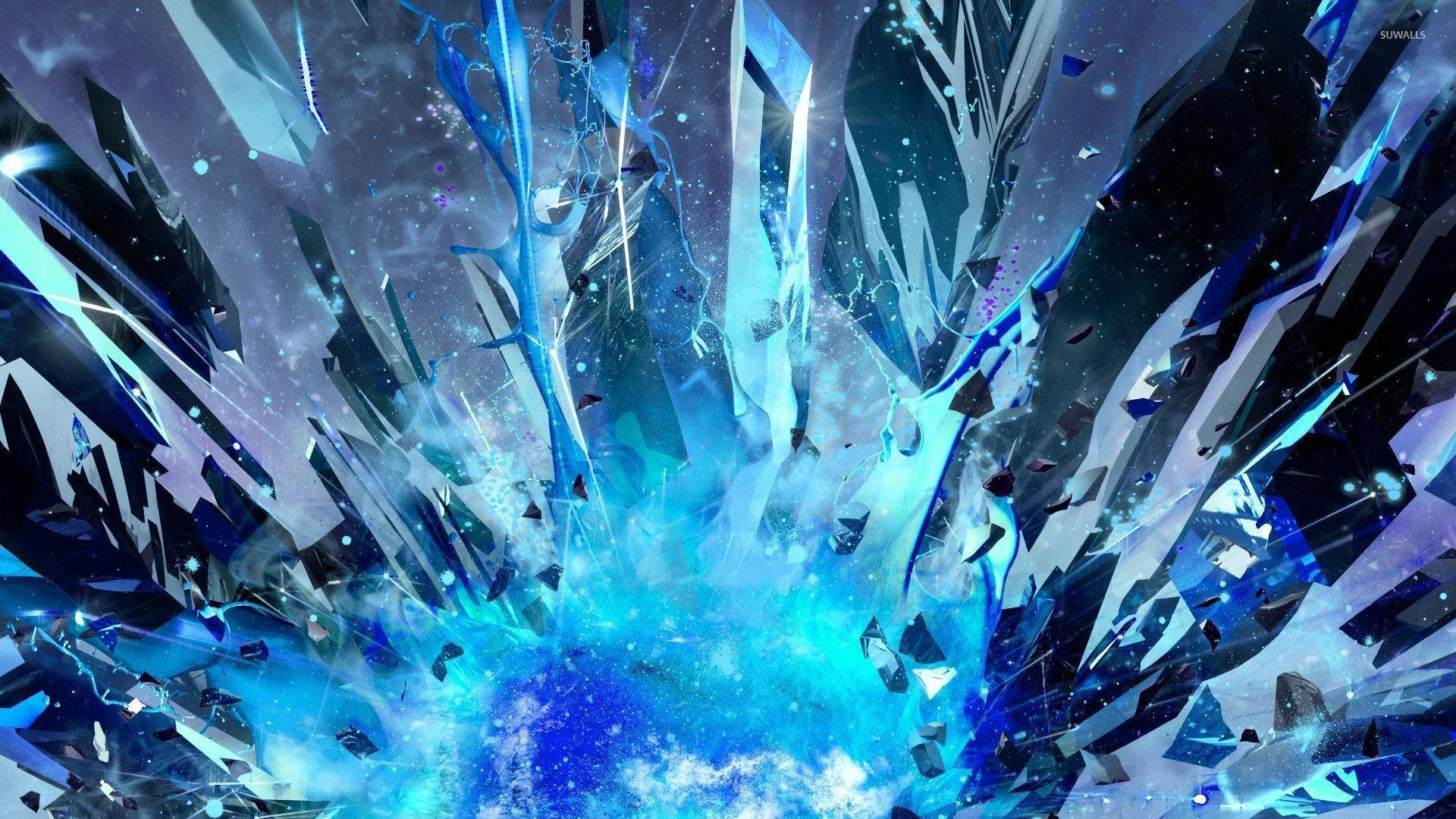 Exploding Crystal Blue Fragments