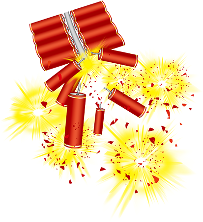Exploding Firecrackers Illustration PNG