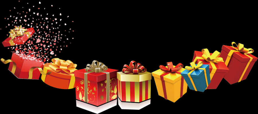 Exploding Gift Box Surprise PNG