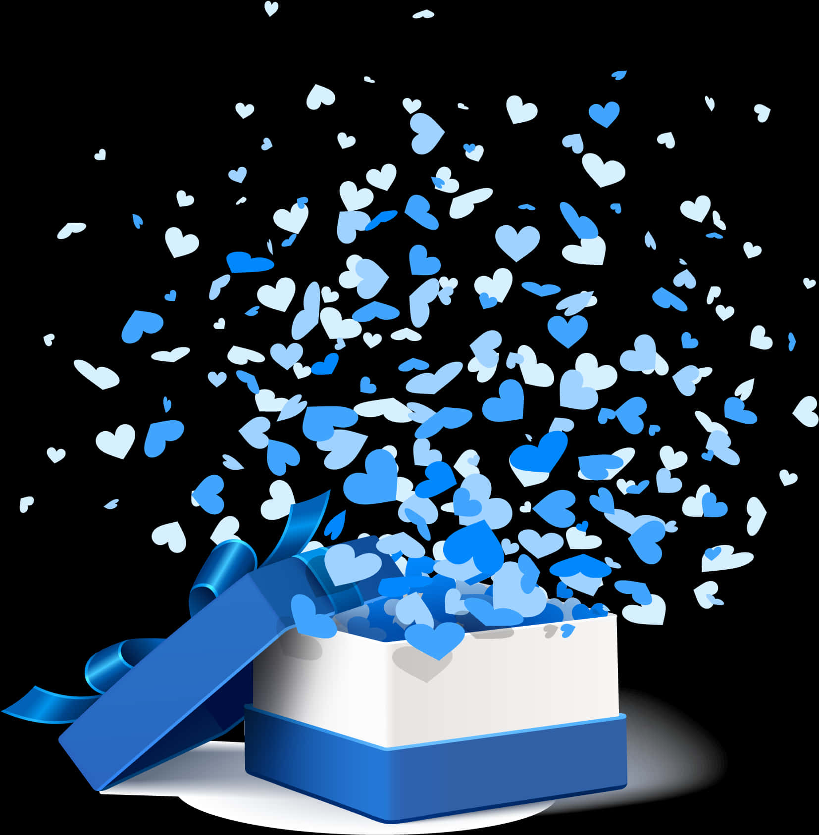 Exploding Heart Gift Box PNG