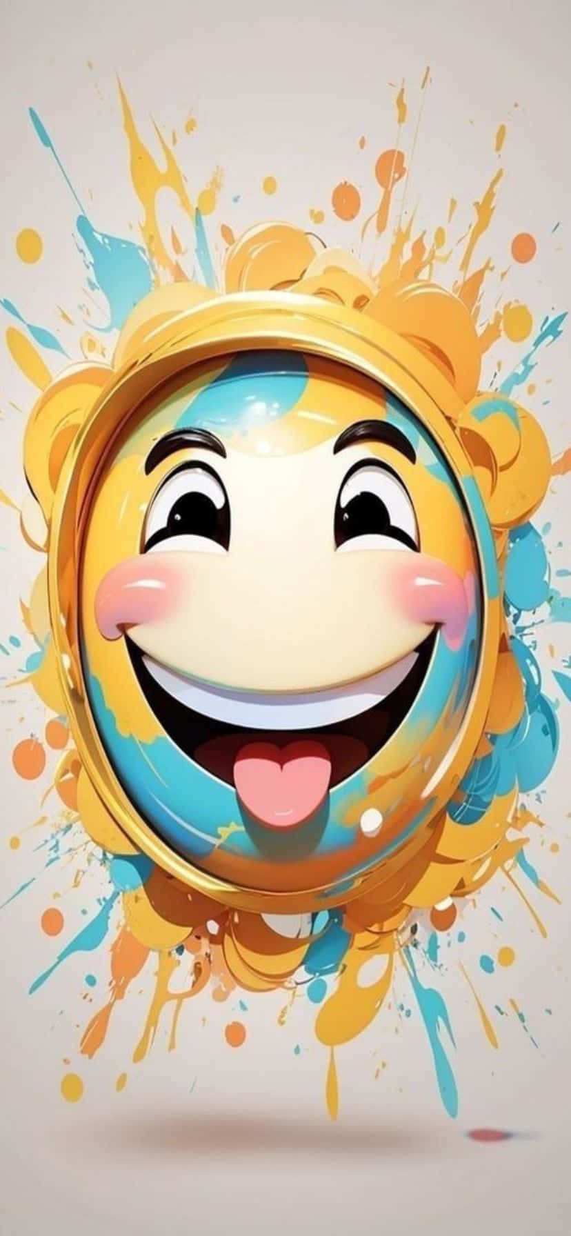 Exploding Laughter Emoji Art Wallpaper