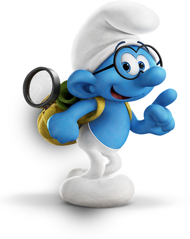 Exploring Smurf With Magnifying Glass PNG