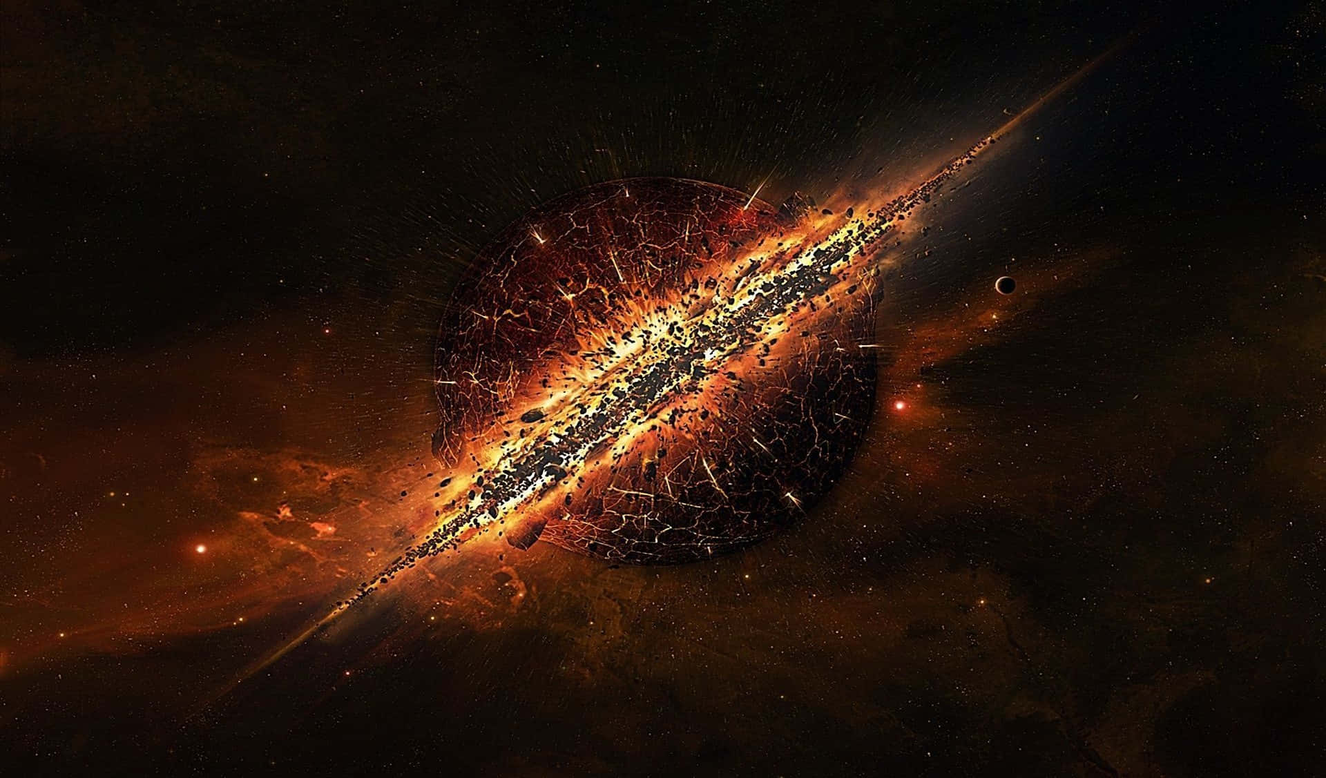 Dark Planet Graphic Explosion Background