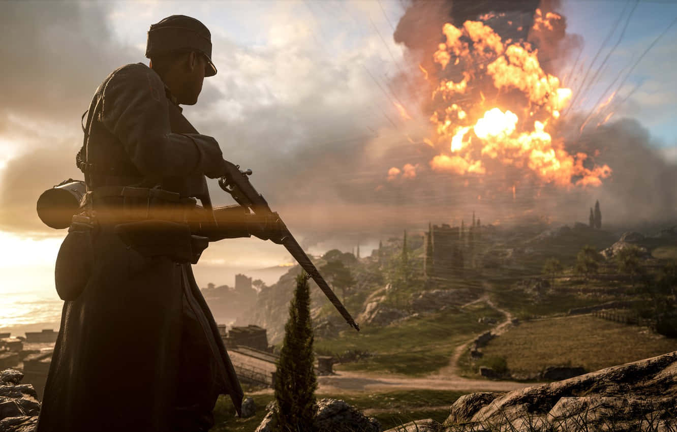 Battlefield 1 Video Game Explosion Background