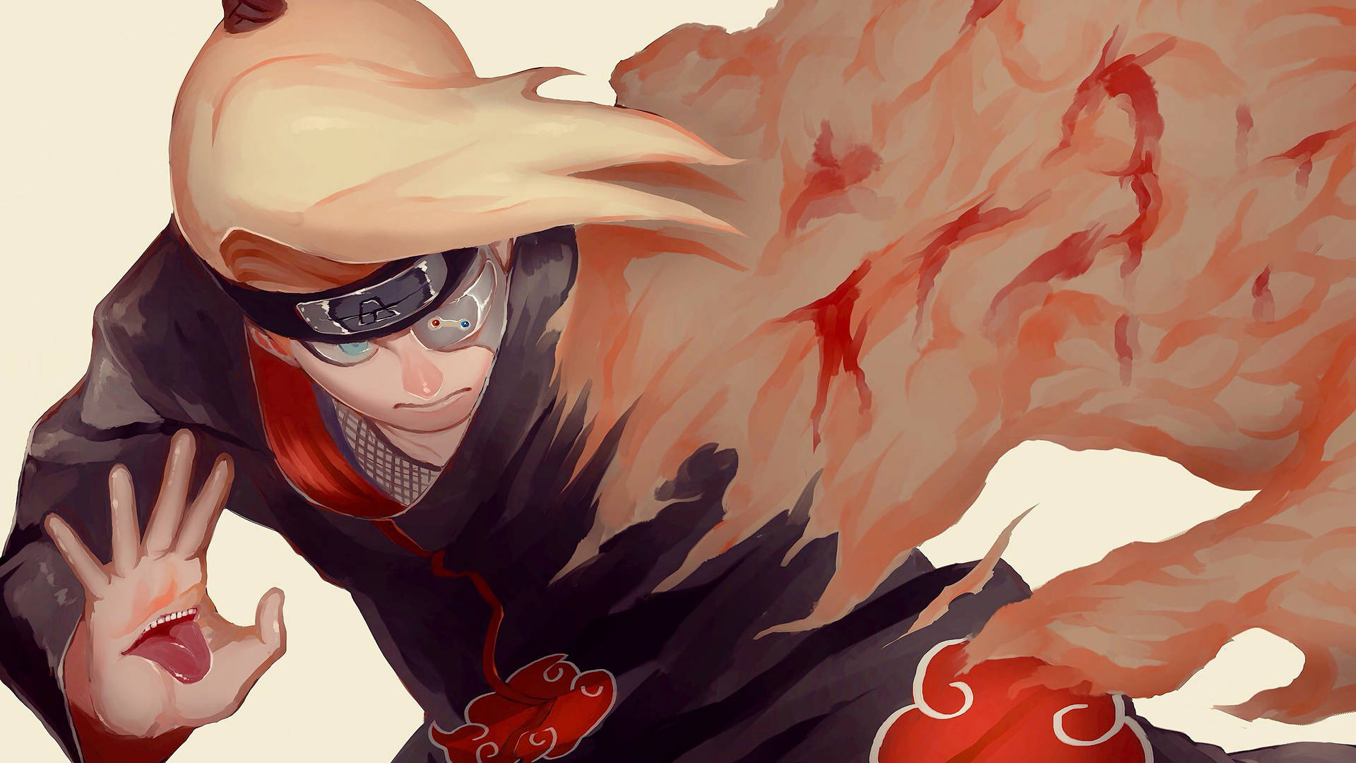 Fundode Tela Em Pc Do Naruto Com Explosão Do Deidara Em 4k. Papel de Parede