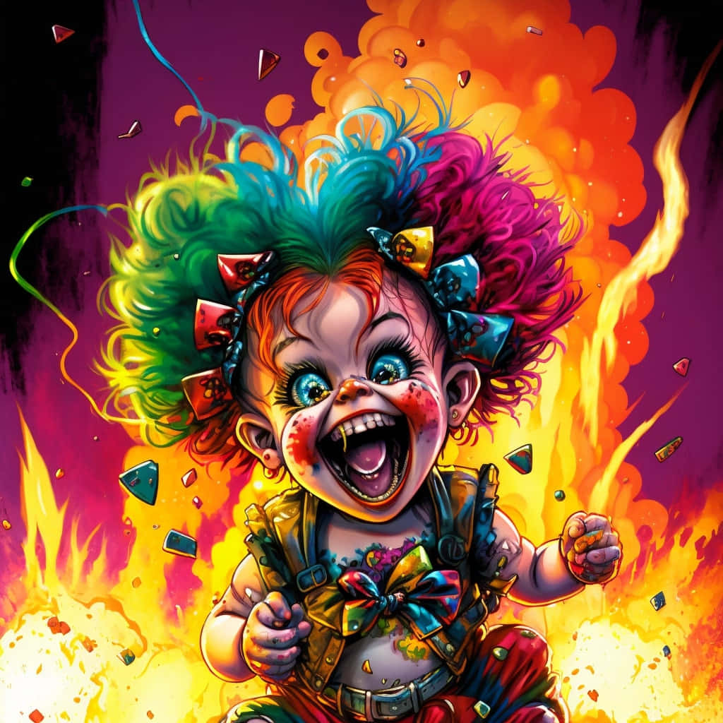 Explosive Clowncore Joy Wallpaper