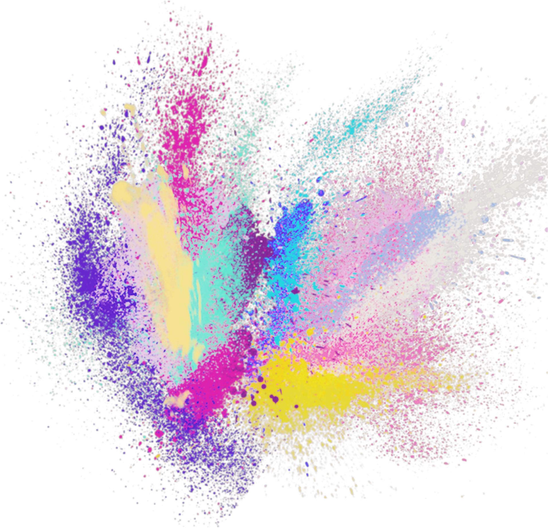 Explosive Color Powder Burst PNG