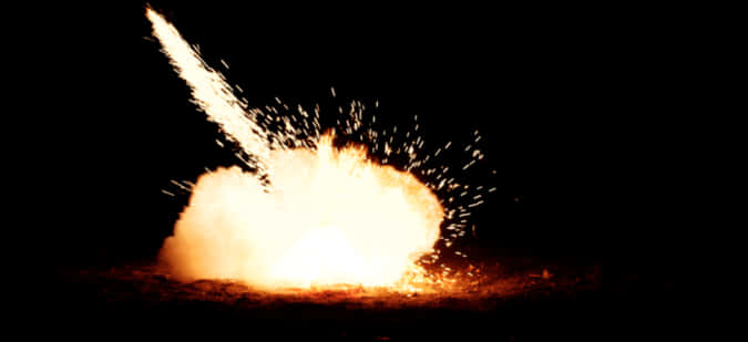 Explosive Fireand Smokeat Night PNG
