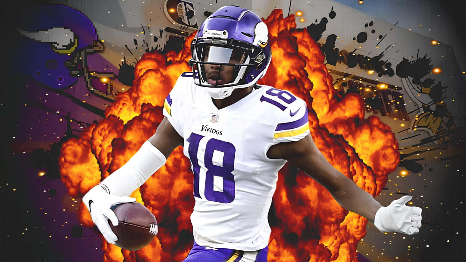 Explosive Football Player Dynamic Background Wallpaper