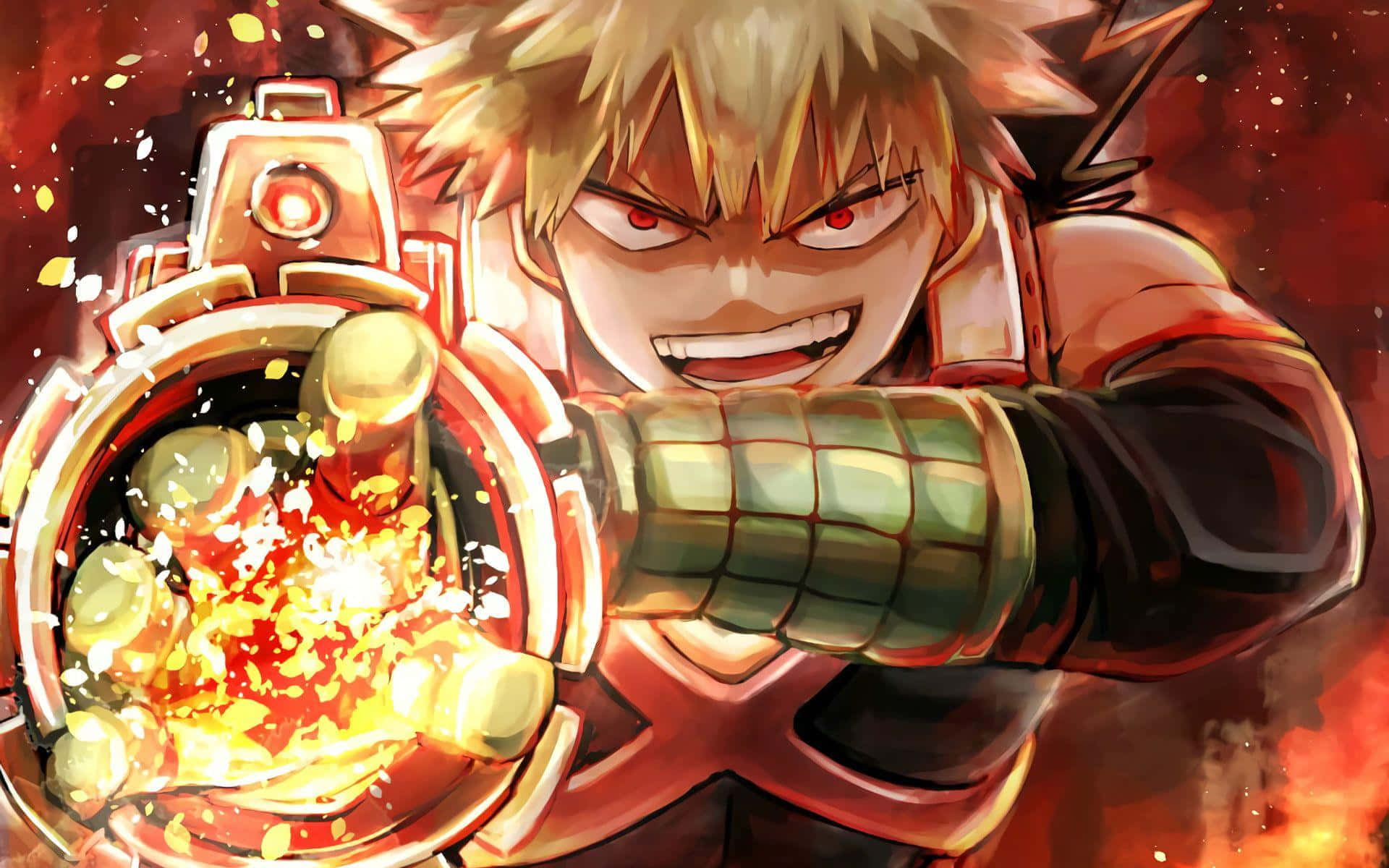 Explosive Hero Bakugou Action Wallpaper