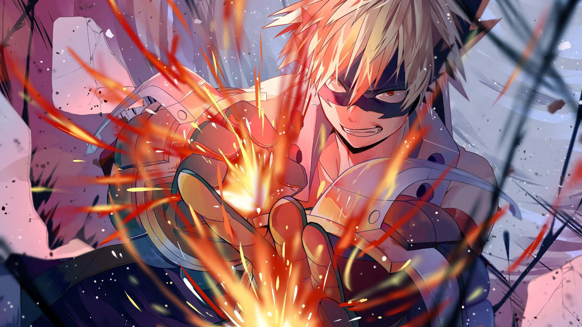 Explosive_ Hero_ Bakugou_ Action Wallpaper