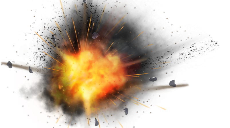 Explosive Impact Illustration PNG