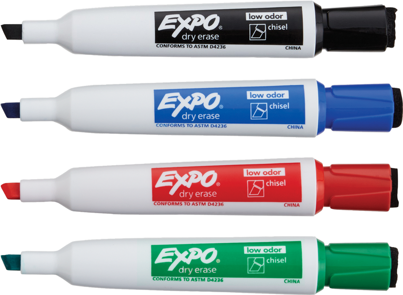 Expo Dry Erase Markers Set PNG