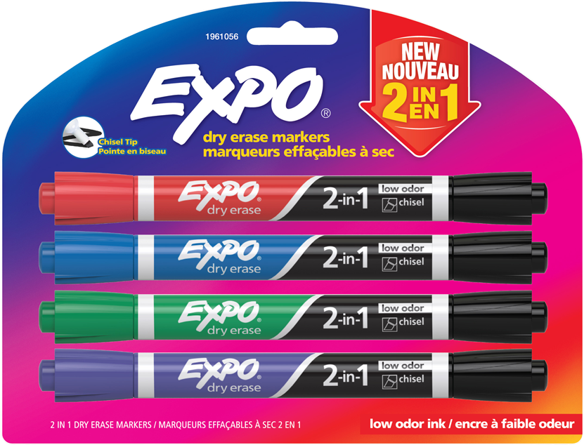 Expo2in1 Dry Erase Markers Packaging PNG