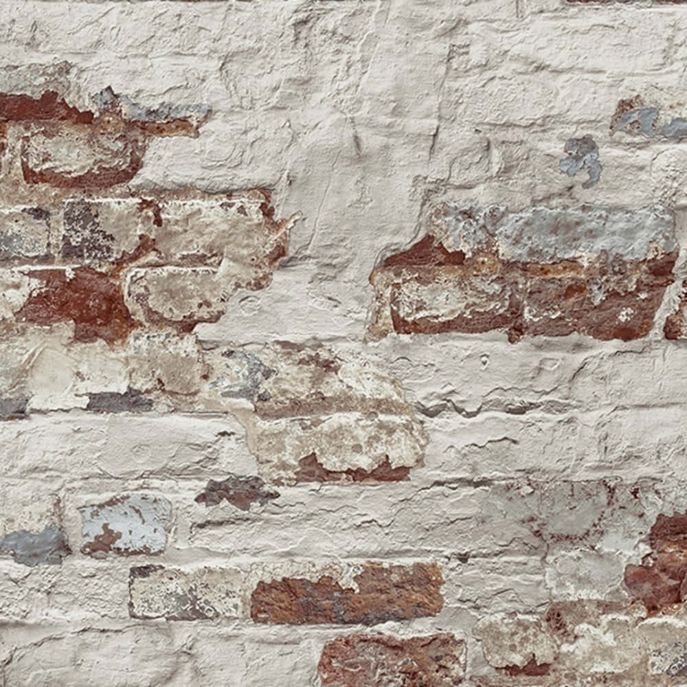 Exposed And Painted Brick Wall Wallpaper