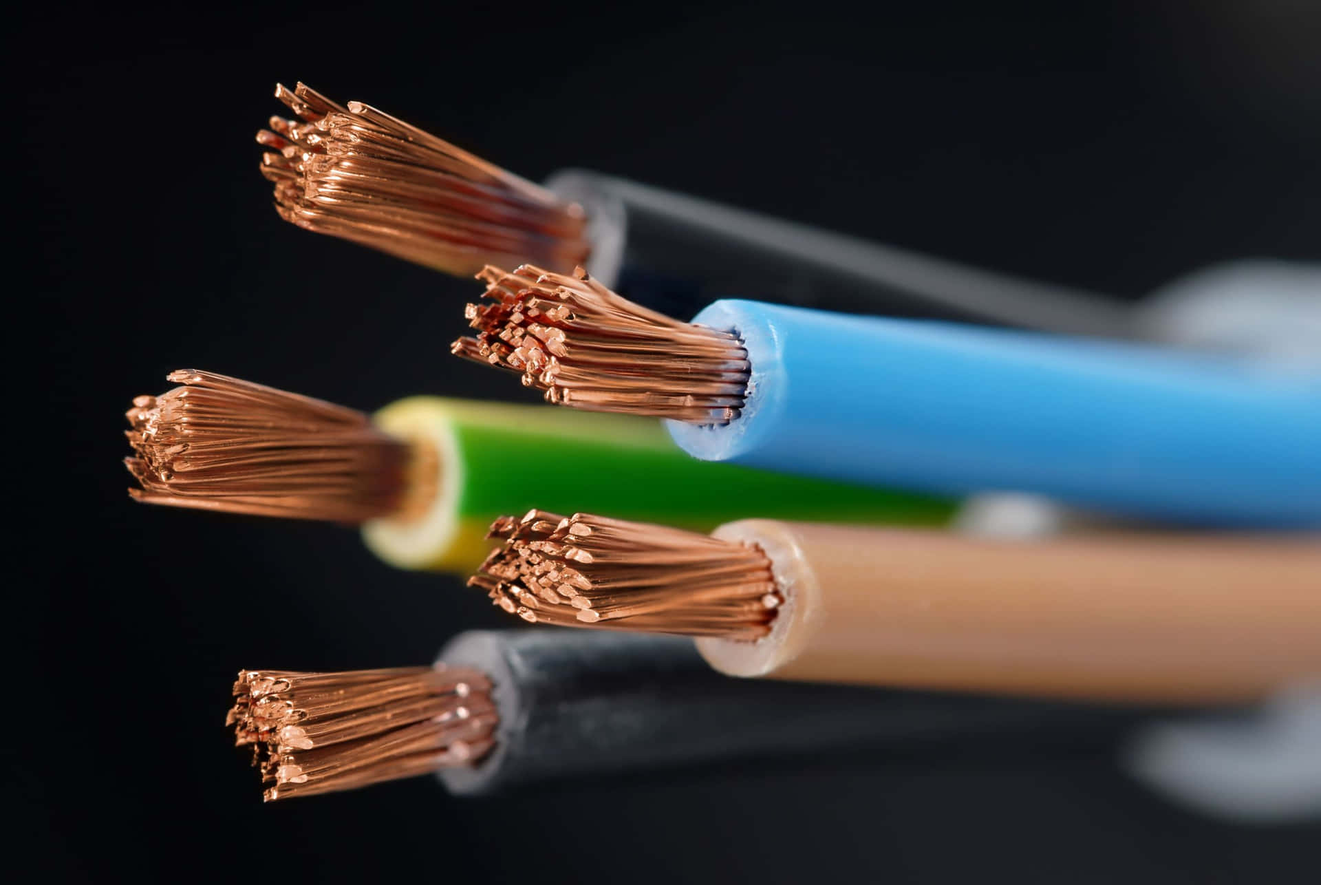 Exposed Copper Wires Electrical Cables Wallpaper