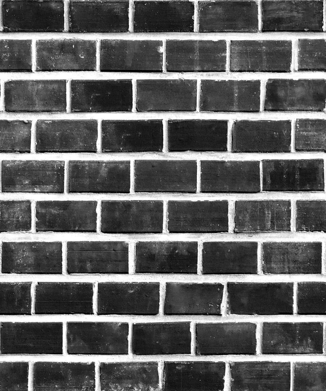 Exposed Dark Brick Wall Wallpaper