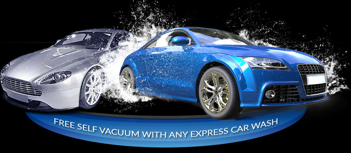 Express Car Wash Promotion Banner PNG