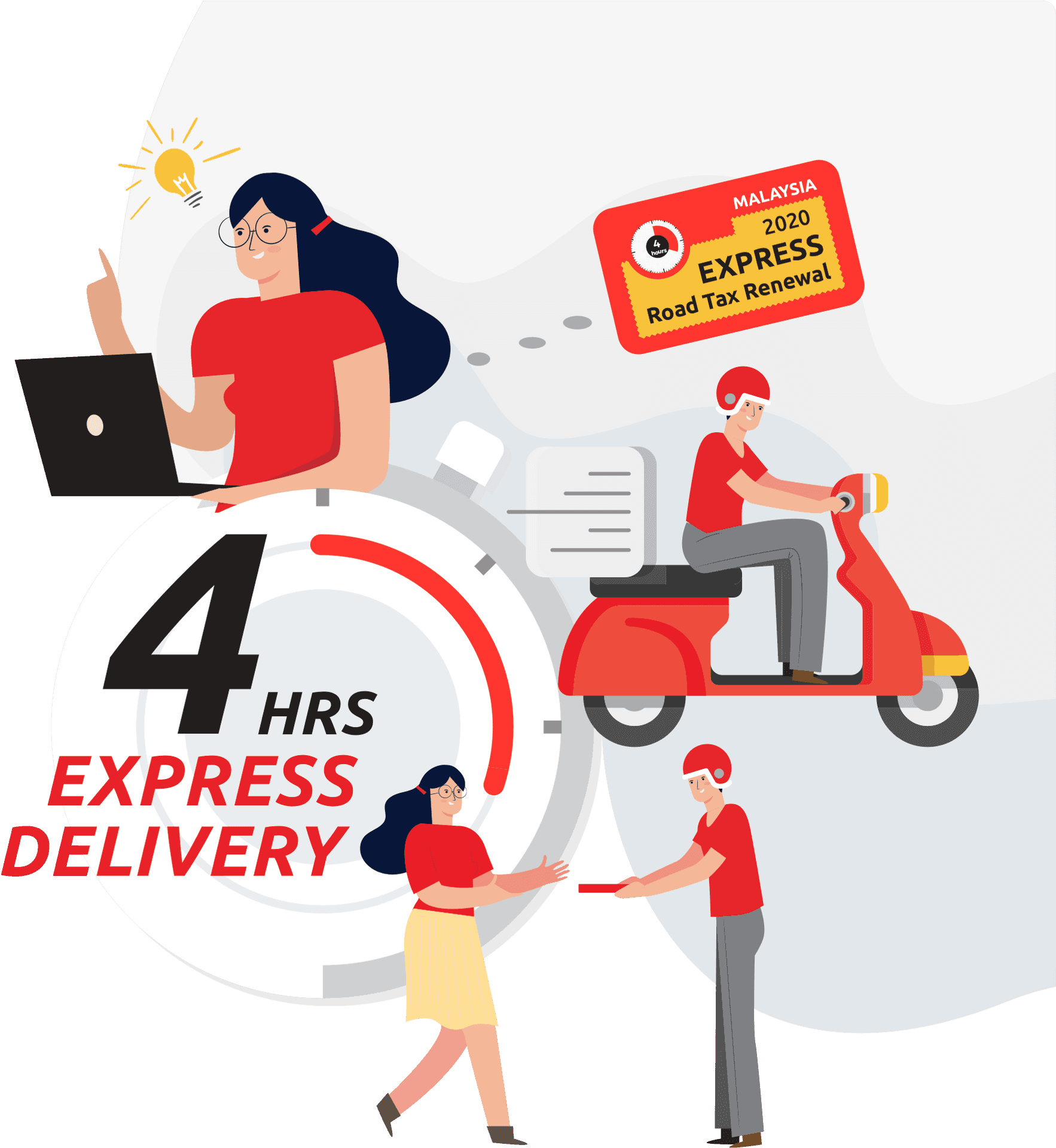 Express Delivery Service4 Hours Illustration PNG