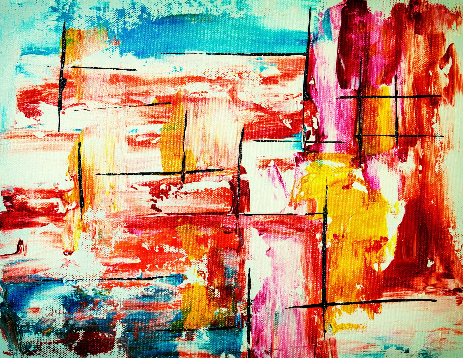 Colorful Abstract Expressionist Painting Wallpaper