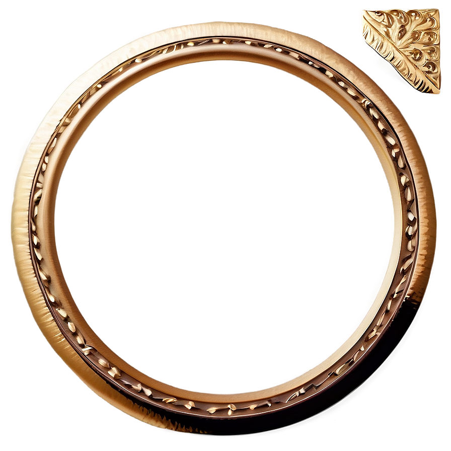 Exquisite Gold Circle Border Png 06262024 PNG