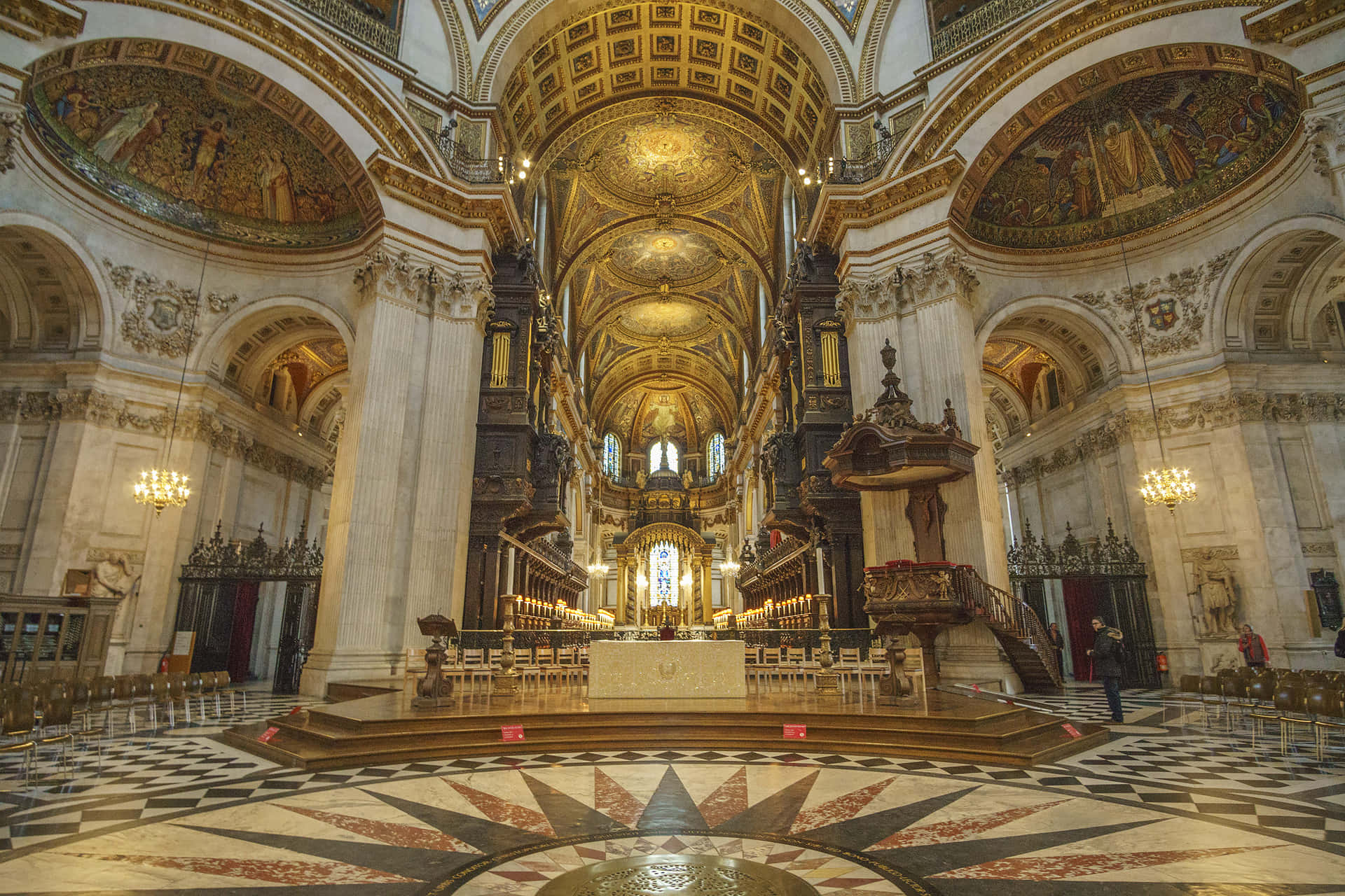 Squisitezzadell'intero Interno Della Cattedrale Di St. Paul Sfondo